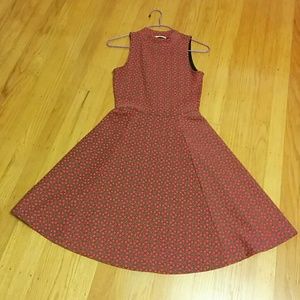 Pink & grey argyle fit and flare dress